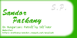 sandor patkany business card